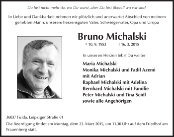 Traueranzeige von Bruno Michalski 
