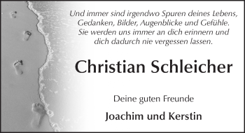 Traueranzeige von Christian Schleicher 