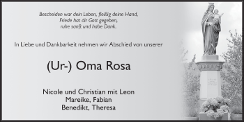 Traueranzeige von Rosa Kirsch 