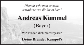 Traueranzeige von Andreas Kümmel 