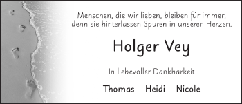 Traueranzeige von Holger Vey 
