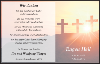 Traueranzeige von Eugen Heil 