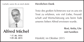 Traueranzeige von Alfred Michel 