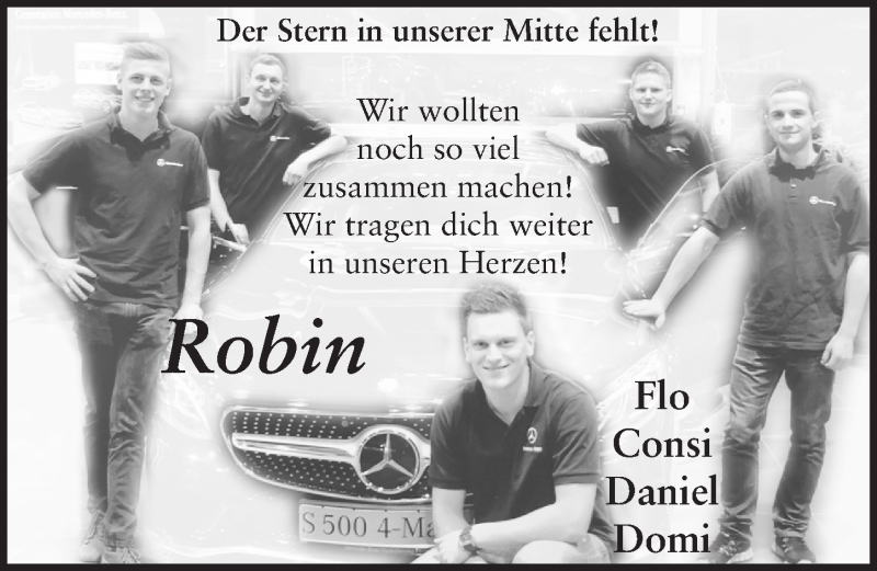  Traueranzeige für Robin Fischer vom 07.10.2015 aus 