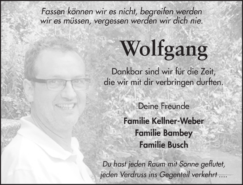  Traueranzeige für Wolfgang Möller vom 16.09.2015 aus 