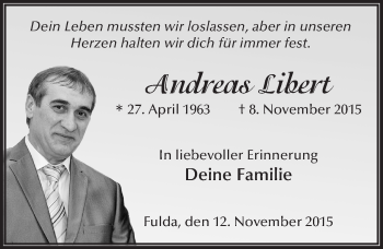 Traueranzeige von Andreas Libert 