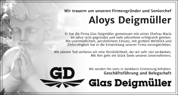 Traueranzeige von Aloys Deigmüller 