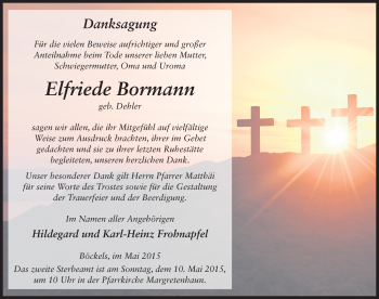 Traueranzeige von Elfriede Bormann 