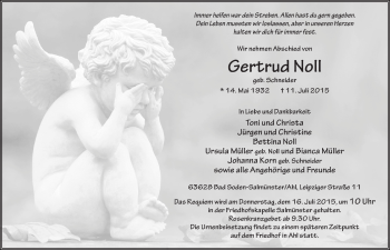 Traueranzeige von Gertrud Noll 