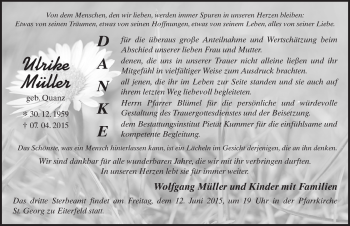 Traueranzeige von Ulrike Müller 