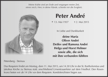 Traueranzeige von Peter André 