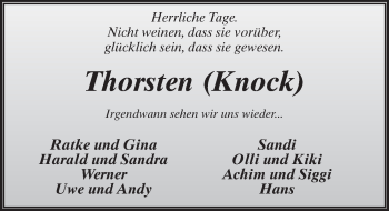 Traueranzeige von Thorsten Knoblauch 