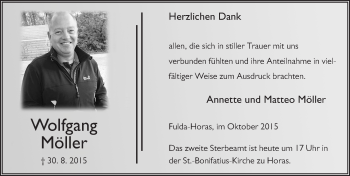 Traueranzeige von Wolfgang Möller 