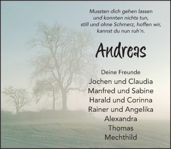 Traueranzeige von Andreas Kümmel 