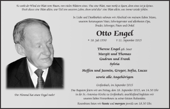 Traueranzeige von Otto Engel 