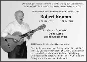 Traueranzeige von Robert Kramm 
