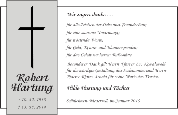 Traueranzeige von Robert Hartung 