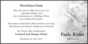 Traueranzeige von Paula Röder 