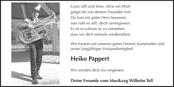 Traueranzeige von Heiko Pappert 