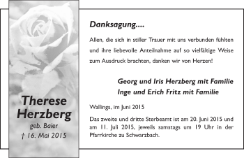 Traueranzeige von Therese Herzberg 