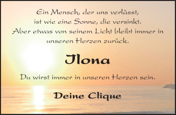 Traueranzeige von Ilona Breitenbach 
