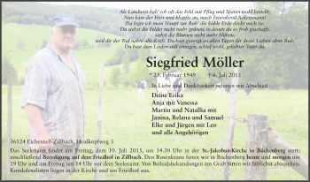 Traueranzeige von Siegfried Möller 