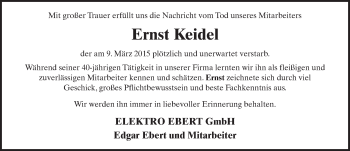 Traueranzeige von Ernst Keidel 