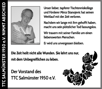 Traueranzeige von Mirko Stanojevic 