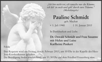 Traueranzeige von Pauline Schmidt 