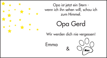 Traueranzeige von Gerd Werthmüller 