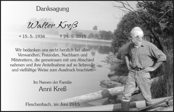 Traueranzeige von Walter Kreß 