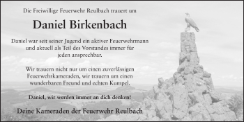 Traueranzeige von Daniel Birkenbach 