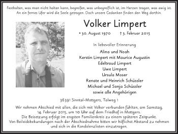 Traueranzeige von Volker Limpert 