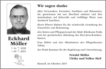 Traueranzeige von Eckhard Möller 