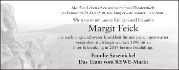 Traueranzeige von Margit Feick 