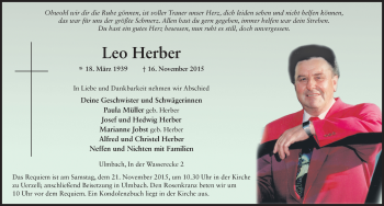 Traueranzeige von Leo Herber 