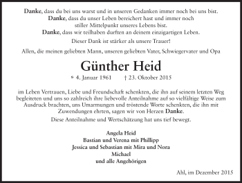 Traueranzeige von Günther Heid 