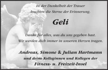 Traueranzeige von Angelika Kracht 