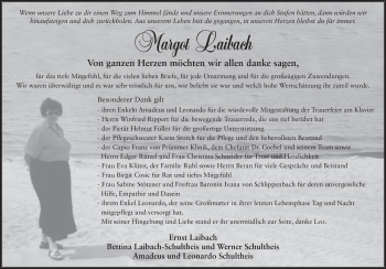 Traueranzeige von Margot Laibach 