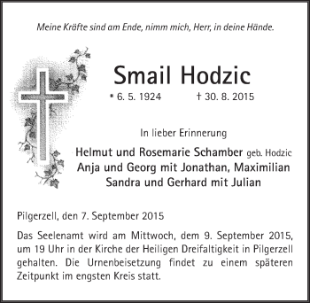 Traueranzeige von Smail Hodzic 