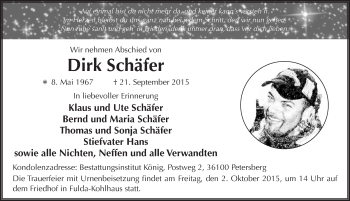 Traueranzeige von Dirk Schäfer 