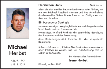 Traueranzeige von Michael Herbst 