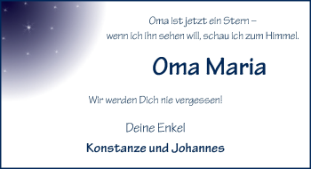 Traueranzeige von Maria Heil 