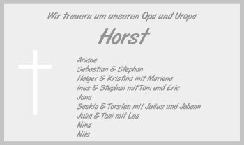 Traueranzeige von Horst Birkholz 