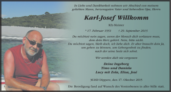 Traueranzeige von Karl-Josef Willkomm 