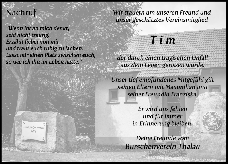  Traueranzeige für Tim Helfrich vom 20.07.2015 aus 