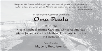 Traueranzeige von Paula Büttner 