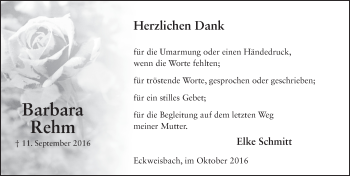 Traueranzeige von Barbara Rehm 