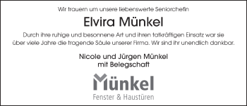 Traueranzeige von Elvira Münkel 
