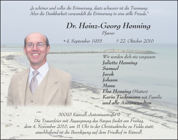 Traueranzeige von Heinz-Georg Henning 